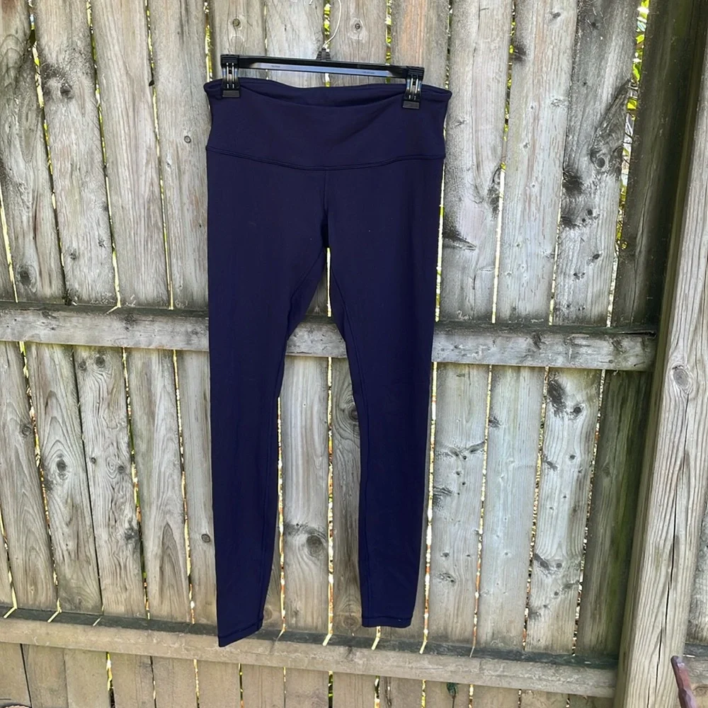 Lululemon Wunder Under mid rise full length W5BJMS Luon Navy Blue 8